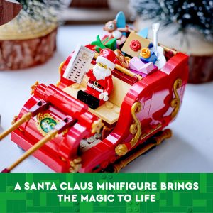 Elmmart LEGO Santa's Sleigh Building Toys for Kids, Boys & Girls, Ages 9+ Indoor Christmas Decorations for Home W/Santa Claus Figurine & Reindeer - Gifts for Boys & Girls - 40499