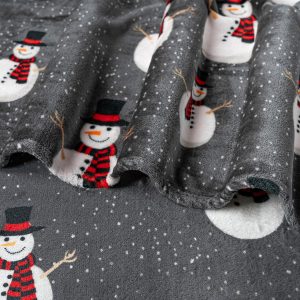 Elmmart PAVILIA Christmas Snowman Throw Blanket | Grey Christmas Fleece Blanket | Soft, Plush, Warm Winter Cabin Throw, 50x60 (Grey Snowman)