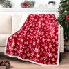 Elmmart PAVILIA Premium Christmas Sherpa Throw Blanket | Red Snowflake Decoration, Fleece, Plush, Warm, Cozy Reversible Microfiber Holiday Blanket 50 x 60