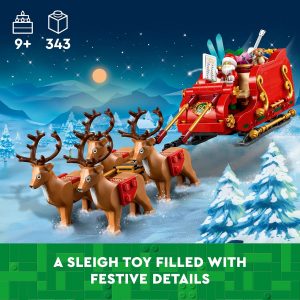 Elmmart LEGO Santa's Sleigh Building Toys for Kids, Boys & Girls, Ages 9+ Indoor Christmas Decorations for Home W/Santa Claus Figurine & Reindeer - Gifts for Boys & Girls - 40499