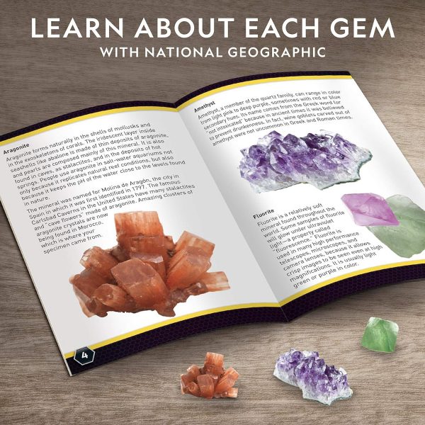 Elm Mart National Geographic Mega Gemstone Dig Kit – Dig Up 15 Real Gemstones and Crystals, Science Kit for Kids, Gem Digging Kit, Gift for Girls and Boys, Mining Kit, Rock Collection