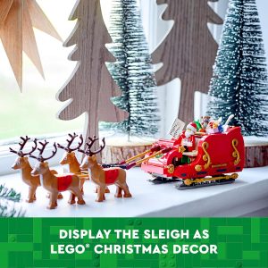 Elmmart LEGO Santa's Sleigh Building Toys for Kids, Boys & Girls, Ages 9+ Indoor Christmas Decorations for Home W/Santa Claus Figurine & Reindeer - Gifts for Boys & Girls - 40499