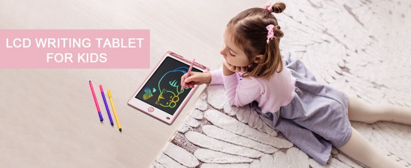 Elmmart Hockvill LCD Writing Tablet for Kids 8.8 Inch, Kids Toys for Girls Boys Drawing Pad for 3 4 5 6 7 8 Year Old Kid, Toddler Drawing Doodle Board Travel Essentials Christmas Birthday Gift for Kids -Pink