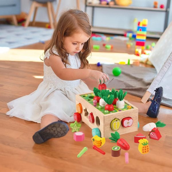 Elmmart Toddlers Montessori Wooden Educational Toys for Baby Boys Girls Age 1 2 3 Year Old, Shape Sorting Toys 1st One First Birthday Girl Gifts for Kids 1-3, Wood Preschool Learning Fine Motor Skills Game