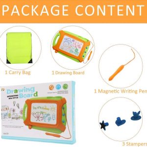 Elmmart Magnetic Drawing Board for Toddlers,Travel Size Toddlers Toys A Etch Toddler Sketch Colorful Erasable with One Carry Bag Magnet Pen and Three Stampers