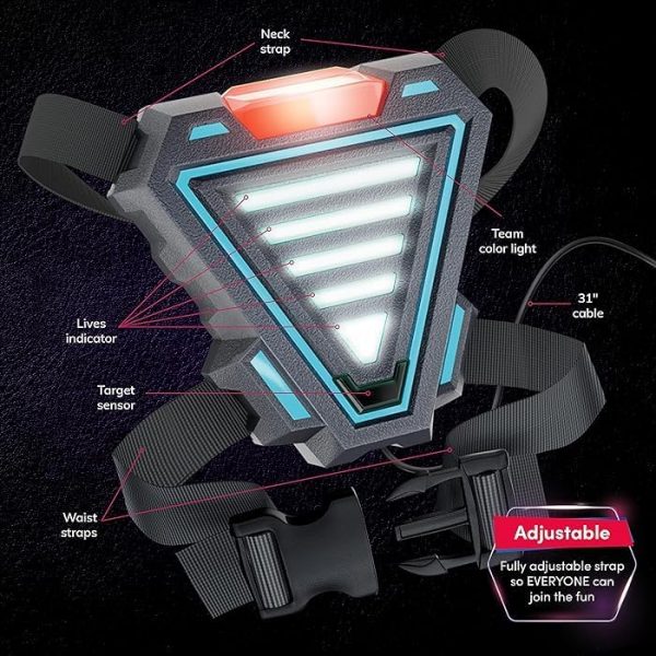 Elmmart Rechargeable Laser Tag Light Force Edition for Kids, Teens & Adults - Blasters & Vest Sensors - Fun Ideas Age 8+ Year Old Toys - 4 Set - Lazer Teen Boy Games - Boys & Girls Outdoor Teenage Group Activities