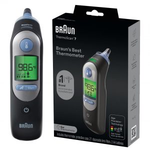 Elmmart Braun ThermoScan 7 Digital Ear Thermometer, Family Care App Compatible, Age-Adjusted Fever Guidance, Baby and Infant Friendly