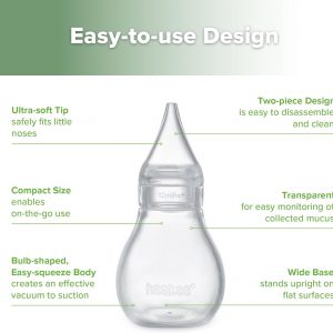 Elmmart Haakaa Silicone Aspirator | Silicone Baby Nasal Aspirator | Nose Bulb Syringe | Easy-Squeezy Baby Nose Cleaner, Newborn Infant &Toddler - BPA Free Silicone