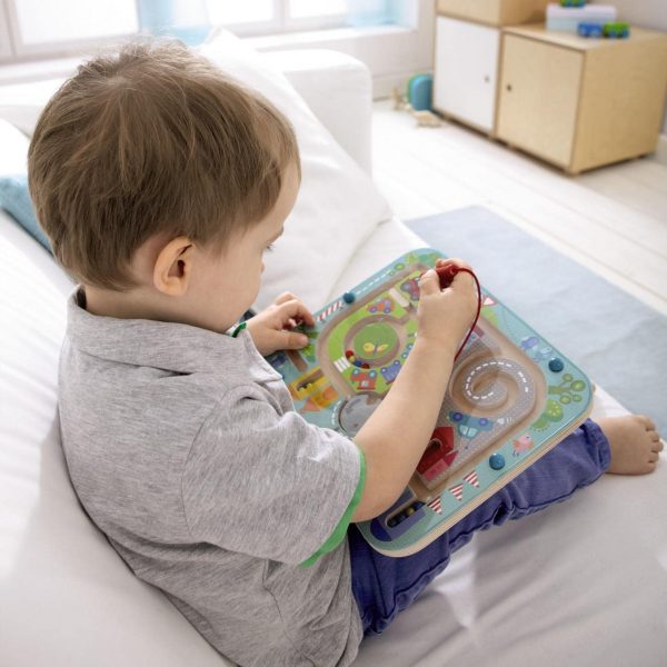 Elmmart HABA Busy Board for Toddlers 2-4: Town Magnetic Maze Puzzle Game - Toddler Travel Toys for Preschoolers