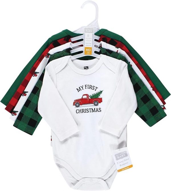 Elmmart Hudson Baby Cotton Long Sleeve Bodysuits Unisex-baby