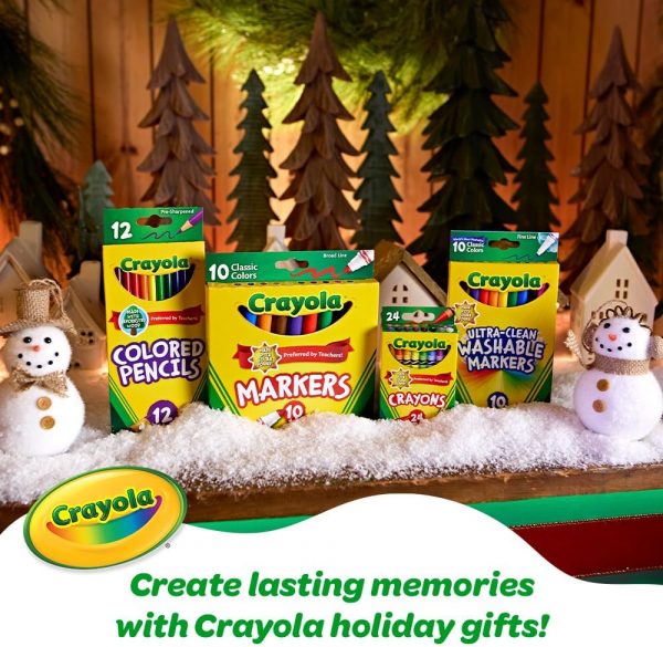 Elmmart Crayola Erasable Colored Pencils (24ct), Kids Coloring Pencils for Coloring Books, Arts & Crafts, Stocking Stuffers for Kids, 6+