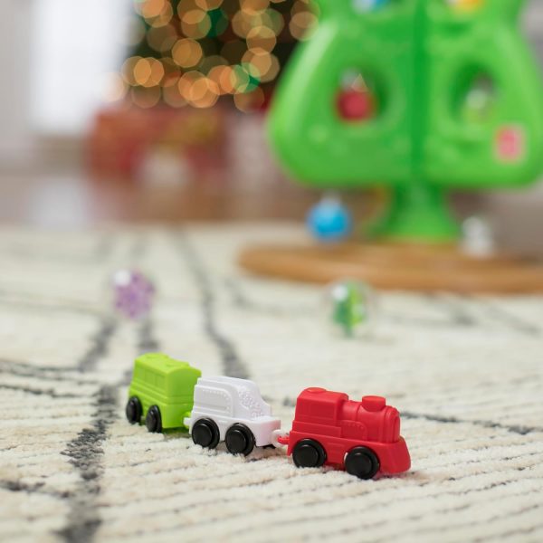 Elmmart Step2 My First Christmas Tree Toy for Kids, Interactive Christmas Tree Toy, Toddlers Ages 1.5+ Years Old, 12 Colorful Plastic Ornaments to Decorate, Mini Train Set Circles the Skirt