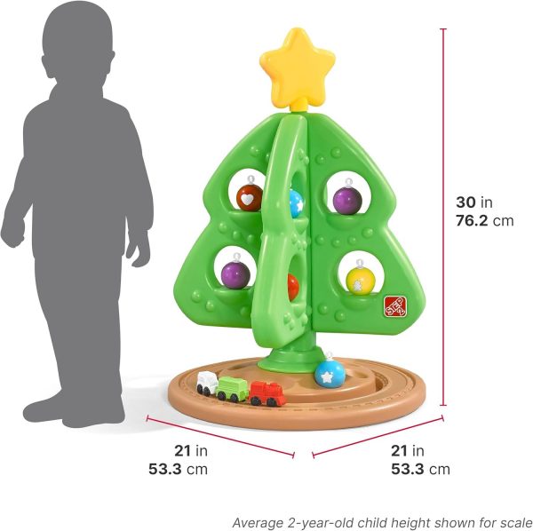 Elmmart Step2 My First Christmas Tree Toy for Kids, Interactive Christmas Tree Toy, Toddlers Ages 1.5+ Years Old, 12 Colorful Plastic Ornaments to Decorate, Mini Train Set Circles the Skirt