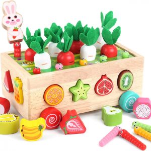Elmmart Toddlers Montessori Wooden Educational Toys for Baby Boys Girls Age 1 2 3 Year Old, Shape Sorting Toys 1st One First Birthday Girl Gifts for Kids 1-3, Wood Preschool Learning Fine Motor Skills Game