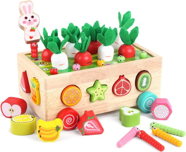 Elmmart Toddlers Montessori Wooden Educational Toys for Baby Boys Girls Age 1 2 3 Year Old, Shape Sorting Toys 1st One First Birthday Girl Gifts for Kids 1-3, Wood Preschool Learning Fine Motor Skills Game