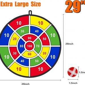 Elmmart BooTaa 29" Large Dart Board for Kids, Kids Dart Board with Sticky Balls, Boys Toys, Indoor/Sport Outdoor Fun Party Play Game Toys, Birthday Gifts for 3 4 5 6 7 8 9 10 11 12 Year Old Boys Girls