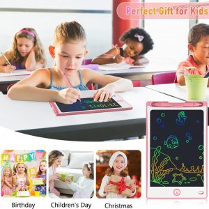 Elmmart Hockvill LCD Writing Tablet for Kids 8.8 Inch, Kids Toys for Girls Boys Drawing Pad for 3 4 5 6 7 8 Year Old Kid, Toddler Drawing Doodle Board Travel Essentials Christmas Birthday Gift for Kids -Pink