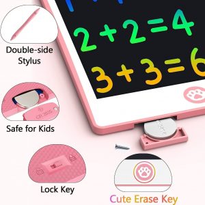 Elmmart Hockvill LCD Writing Tablet for Kids 8.8 Inch, Kids Toys for Girls Boys Drawing Pad for 3 4 5 6 7 8 Year Old Kid, Toddler Drawing Doodle Board Travel Essentials Christmas Birthday Gift for Kids -Pink