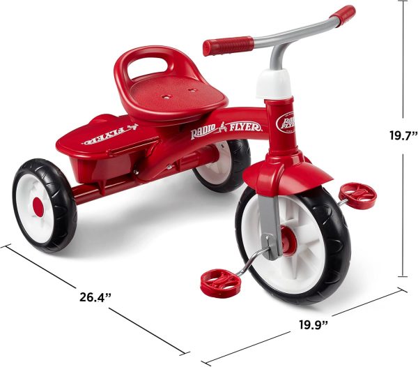 Elmmart Radio Flyer Red Rider Trike, Outdoor Toddler Tricycle, For Ages 2.5-5