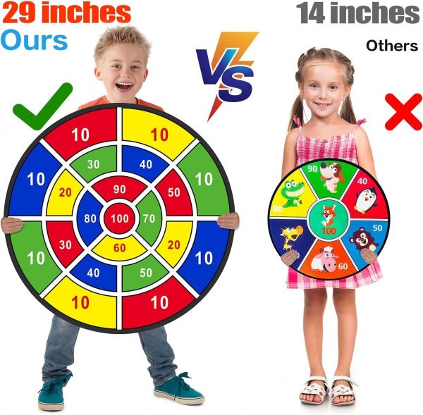 Elmmart BooTaa 29" Large Dart Board for Kids, Kids Dart Board with Sticky Balls, Boys Toys, Indoor/Sport Outdoor Fun Party Play Game Toys, Birthday Gifts for 3 4 5 6 7 8 9 10 11 12 Year Old Boys Girls