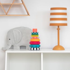 Elmmart Sassy Stacks of Circles Stacking Ring STEM Learning Toy, Age 6+ Months, Multi, 9 Piece Set