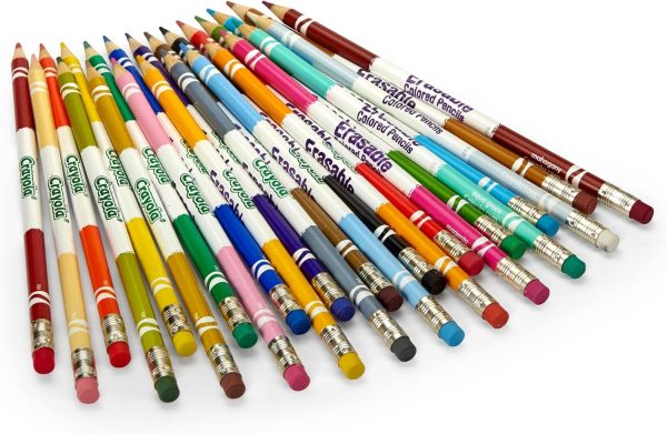 Elmmart Crayola Erasable Colored Pencils (24ct), Kids Coloring Pencils for Coloring Books, Arts & Crafts, Stocking Stuffers for Kids, 6+