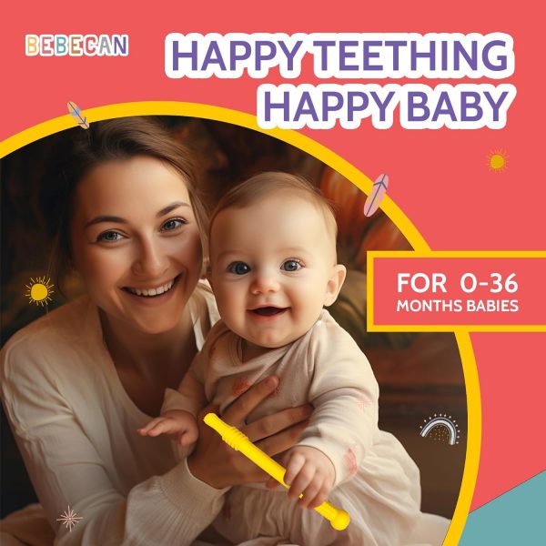 elmmart Teething Sticks for Babies 0-36 Months - Super Soft Silicone Teethers in 6 Vibrant Colors, Infant Teething Relief, Multicolored Teething Tubes Baby Gift Teethers