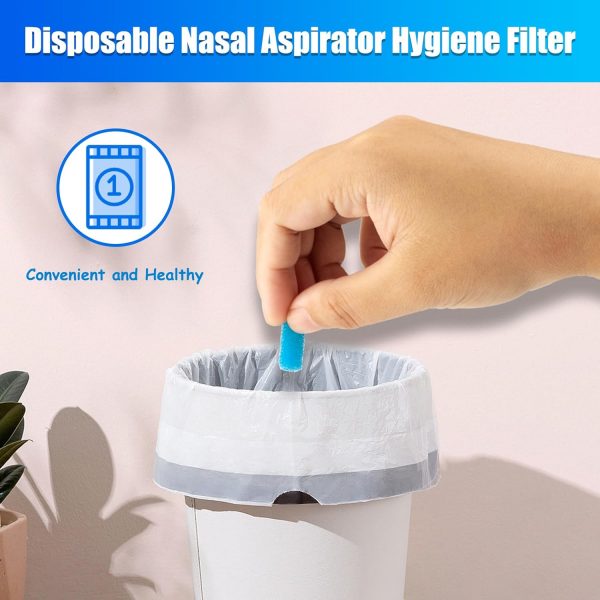 Elmmart Nasal Aspirator Filters 200PCS, Replacement for NoseFrida Nasal Aspirator Hygiene Filters Safe Environmental, BPA, Phthalate & Latex-Free, 9X22mm (200 PCS)