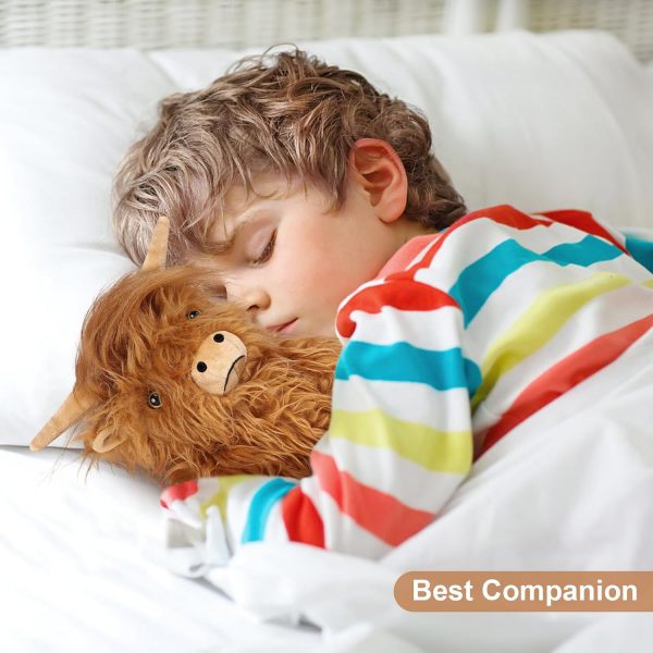 Elmmart Highland Cow Stuffed Animals, Microwavable Stuffed Animals Heating Pad for Cramps & Pain, Lavender Scented Highland Cow Plush for Stress Relief, Stuffed Cow Gifts Plush Toys, Highland Cattle