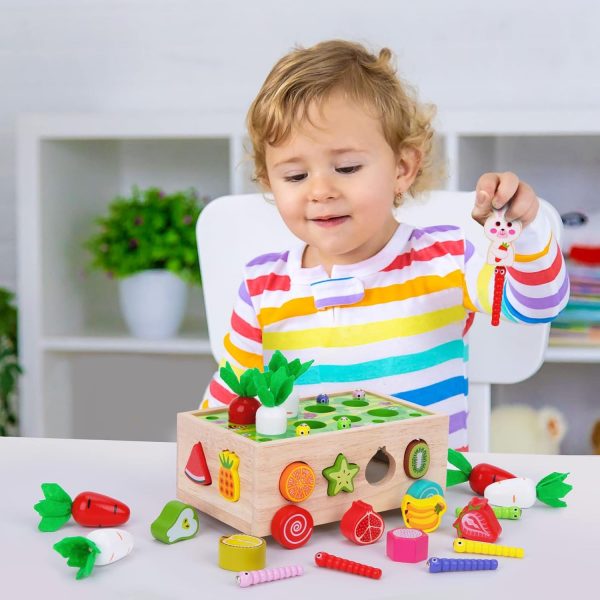 Elmmart Toddlers Montessori Wooden Educational Toys for Baby Boys Girls Age 1 2 3 Year Old, Shape Sorting Toys 1st One First Birthday Girl Gifts for Kids 1-3, Wood Preschool Learning Fine Motor Skills Game