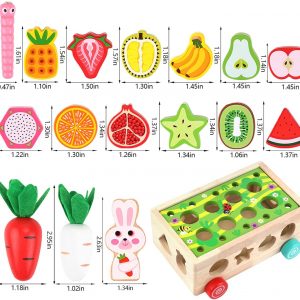 Elmmart Toddlers Montessori Wooden Educational Toys for Baby Boys Girls Age 1 2 3 Year Old, Shape Sorting Toys 1st One First Birthday Girl Gifts for Kids 1-3, Wood Preschool Learning Fine Motor Skills Game