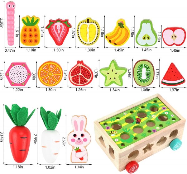 Elmmart Toddlers Montessori Wooden Educational Toys for Baby Boys Girls Age 1 2 3 Year Old, Shape Sorting Toys 1st One First Birthday Girl Gifts for Kids 1-3, Wood Preschool Learning Fine Motor Skills Game