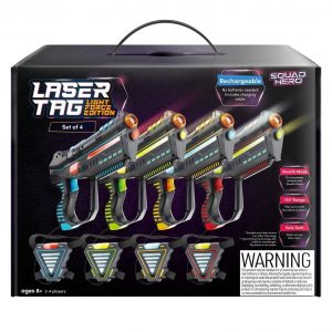 Elmmart Rechargeable Laser Tag Light Force Edition for Kids, Teens & Adults - Blasters & Vest Sensors - Fun Ideas Age 8+ Year Old Toys - 4 Set - Lazer Teen Boy Games - Boys & Girls Outdoor Teenage Group Activities
