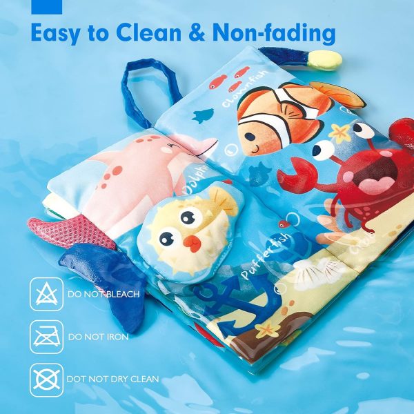 Elmmart hahaland Baby Toys 0-6 Months Baby Books 2PCS, Baby Toys 6-12 Months - Soft, Crinkle, Squeaky, Sensory, Tummy Time Toys - Baby Christmas Stocking Stuffers Gifts