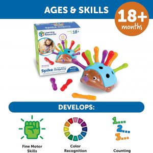Elmmart Fine Motor Games - Learning Resources Spike The Fine Motor Hedgehog - Toddler Learning Toys, Fine Motor and Sensory Toys for Kids Ages 18+ Months, Montessori Toys