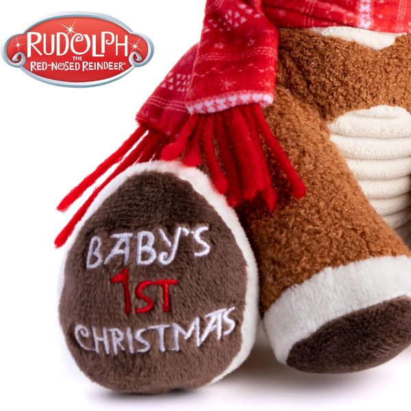 Elmmart Santa Claus Rudolph The Red-Nosed Reindeer Musical Stuffed Animal, Baby's First Christmas Plush, 8 Inches KIDS PREFERRED