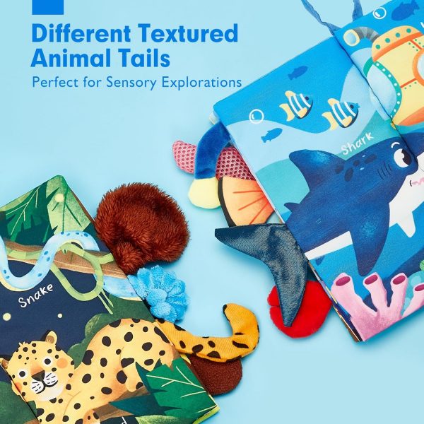 Elmmart hahaland Baby Toys 0-6 Months Baby Books 2PCS, Baby Toys 6-12 Months - Soft, Crinkle, Squeaky, Sensory, Tummy Time Toys - Baby Christmas Stocking Stuffers Gifts