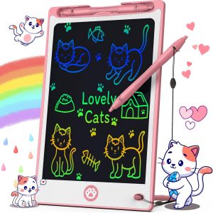 Elmmart Hockvill LCD Writing Tablet for Kids 8.8 Inch, Kids Toys for Girls Boys Drawing Pad for 3 4 5 6 7 8 Year Old Kid, Toddler Drawing Doodle Board Travel Essentials Christmas Birthday Gift for Kids -Pink