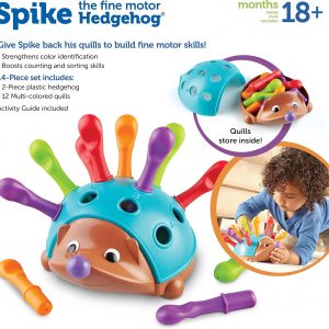 Elmmart Fine Motor Games - Learning Resources Spike The Fine Motor Hedgehog - Toddler Learning Toys, Fine Motor and Sensory Toys for Kids Ages 18+ Months, Montessori Toys