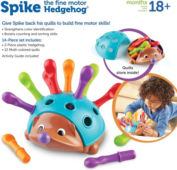 Elmmart Fine Motor Games - Learning Resources Spike The Fine Motor Hedgehog - Toddler Learning Toys, Fine Motor and Sensory Toys for Kids Ages 18+ Months, Montessori Toys
