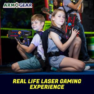 Elmmart ArmoGear Laser Tag Guns - Set of 4 Rechargeable Kids Toys with Vests - Indoor and Outdoor Multiplayer Laser Tag Set for Kids, Teens, and Adults - Long Range 150 ft - Kids Games for Ages 8 and Up