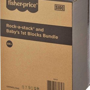Elmmart Fisher-Price Infant Toy Set, Baby’s First Blocks (10 Shapes) and Rock-a-Stack Ring Stacking Activity for Ages 6+ Months​