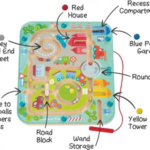 Elmmart HABA Busy Board for Toddlers 2-4: Town Magnetic Maze Puzzle Game - Toddler Travel Toys for Preschoolers