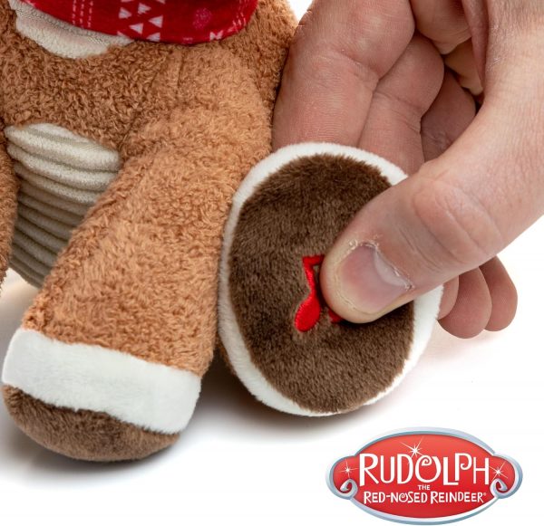 Elmmart Santa Claus Rudolph The Red-Nosed Reindeer Musical Stuffed Animal, Baby's First Christmas Plush, 8 Inches KIDS PREFERRED