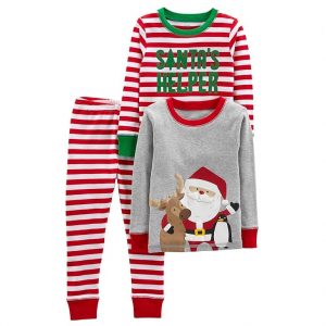 Elmmart Simple Joys by Carter's Baby 3-Piece Snug-fit Cotton Holiday Pajama Set