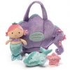 Elmmart Plush Mermaid Playset Baby GUND Play Soft Collection, 5-Piece Playset with Rattle, Squeaker and Crinkle Plush Toys, Sensory Toy for Babies and Newborns, 8”
