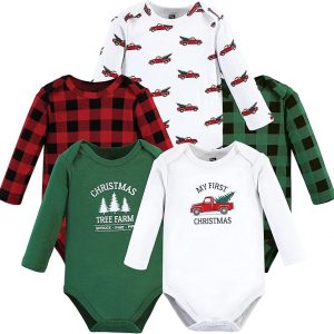 Elmmart Hudson Baby Cotton Long Sleeve Bodysuits Unisex-baby