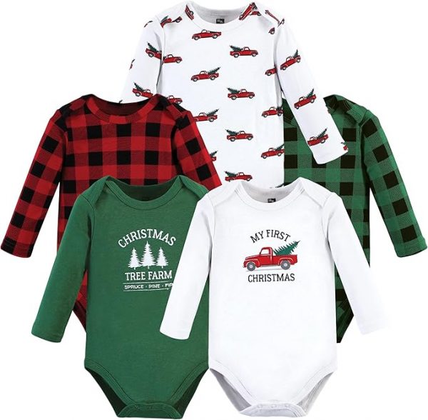 Elmmart Hudson Baby Cotton Long Sleeve Bodysuits Unisex-baby