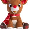 Elmmart Santa Claus Rudolph The Red-Nosed Reindeer Musical Stuffed Animal, Baby's First Christmas Plush, 8 Inches KIDS PREFERRED