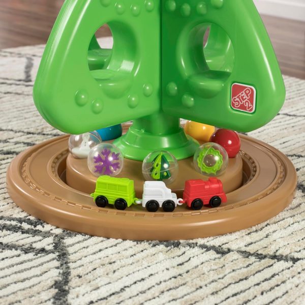 Elmmart Step2 My First Christmas Tree Toy for Kids, Interactive Christmas Tree Toy, Toddlers Ages 1.5+ Years Old, 12 Colorful Plastic Ornaments to Decorate, Mini Train Set Circles the Skirt